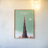 Dubai by Omar Escalante. shown as a paper print in a natural frame. Available as a archival giclee rolled canvas, fine art paper, or poster print. SKU 62032h.