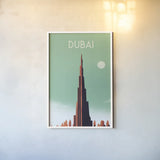 Dubai by Omar Escalante. shown as a paper print in a white frame. Available as a archival giclee rolled canvas, fine art paper, or poster print. SKU 62032h.