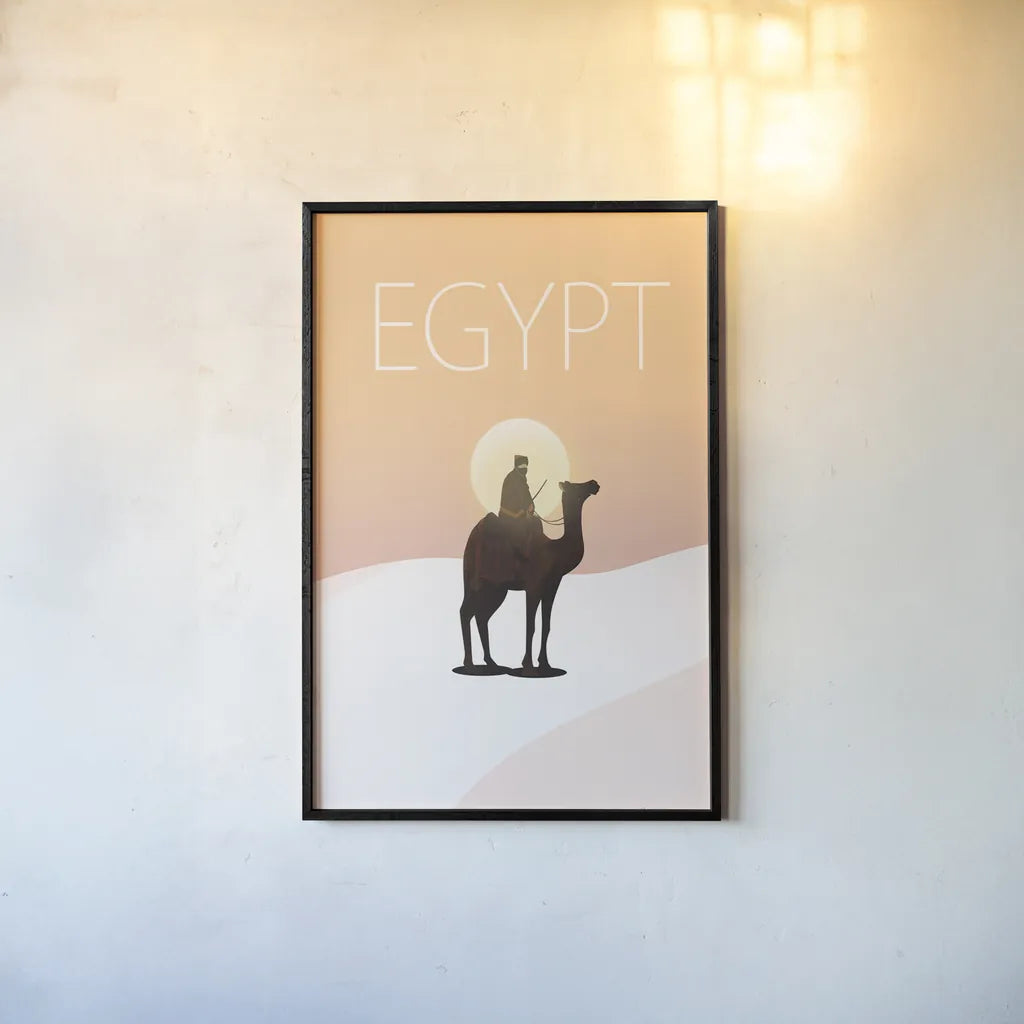 Egypt by Omar Escalante. shown as a paper print in a black flame. Available as a archival giclee rolled canvas, fine art paper, or poster print. SKU 62033h.