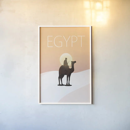 Egypt by Omar Escalante. shown as a paper print in a white frame. Available as a archival giclee rolled canvas, fine art paper, or poster print. SKU 62033h.