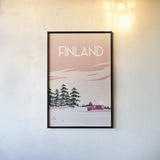 Finland II by Omar Escalante. shown as a paper print in a black flame. Available as a archival giclee rolled canvas, fine art paper, or poster print. SKU 62776h.