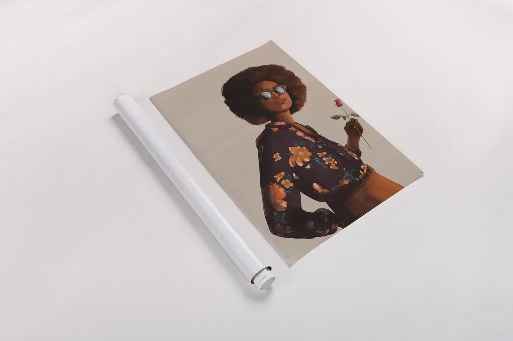 Flower Power I by Omar Escalante. shown as a rolled paper print. Available as archival giclee rolled canvas, fine art paper, or poster print. SKU 75980h.