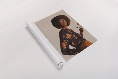 Flower Power I by Omar Escalante. shown as a rolled paper print. Available as archival giclee rolled canvas, fine art paper, or poster print. SKU 75980h.