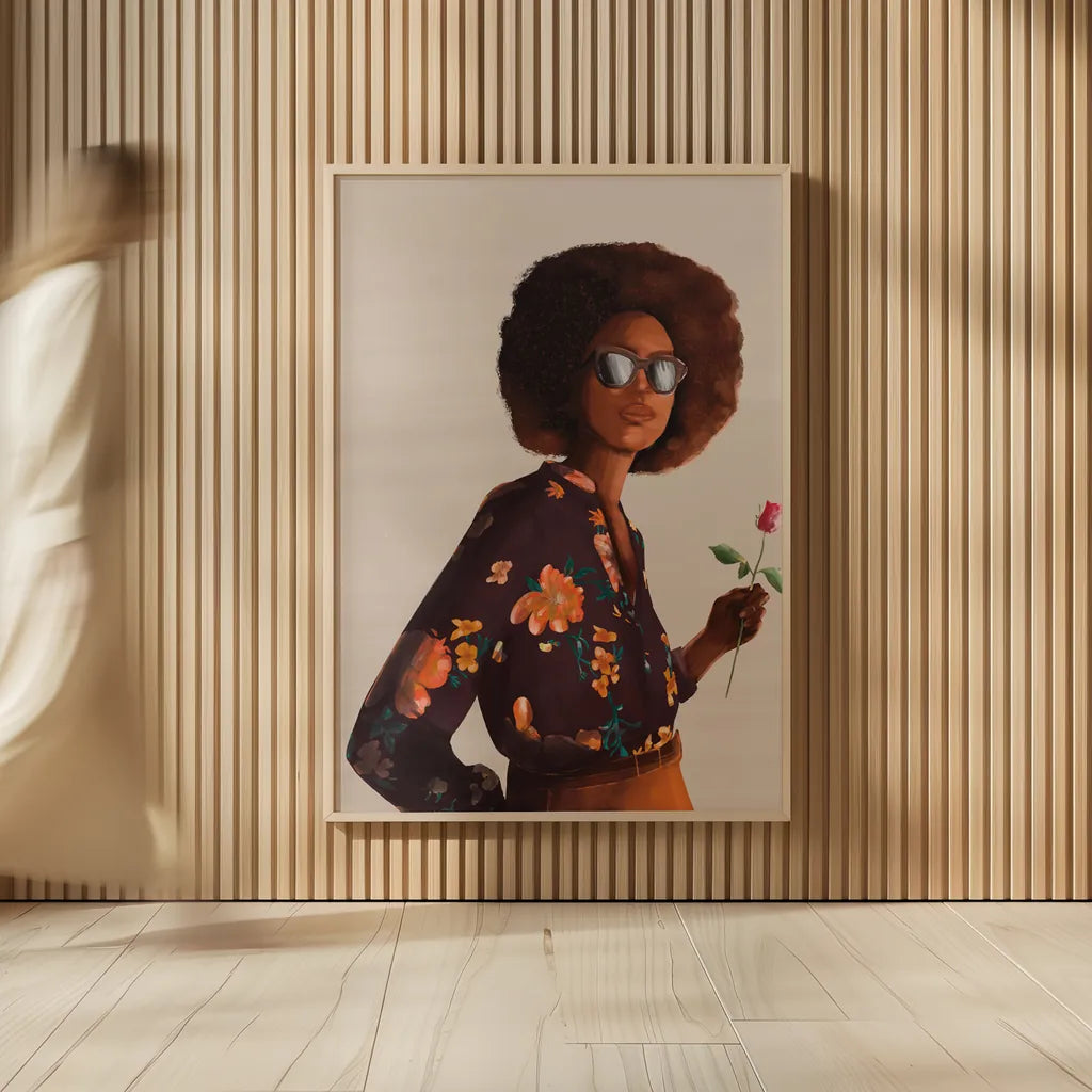 Flower Power I by Omar Escalante. shown as over sized large wall art. Available as an archival giclee rolled canvas, fine art paper, or poster print. SKU 75980h.