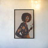 Flower Power I by Omar Escalante. shown as a paper print in a black flame. Available as a archival giclee rolled canvas, fine art paper, or poster print. SKU 75980h.