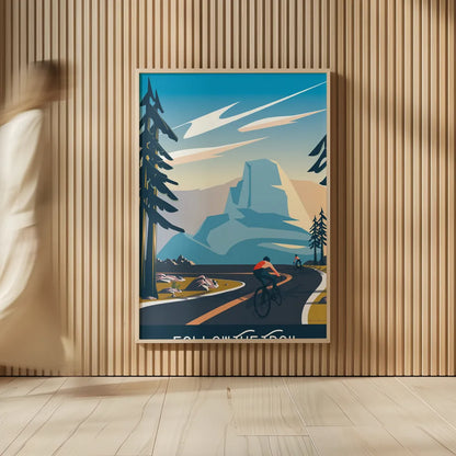 Follow the Trail by Omar Escalante. shown as over sized large wall art. Available as an archival giclee rolled canvas, fine art paper, or poster print. SKU 65933h.