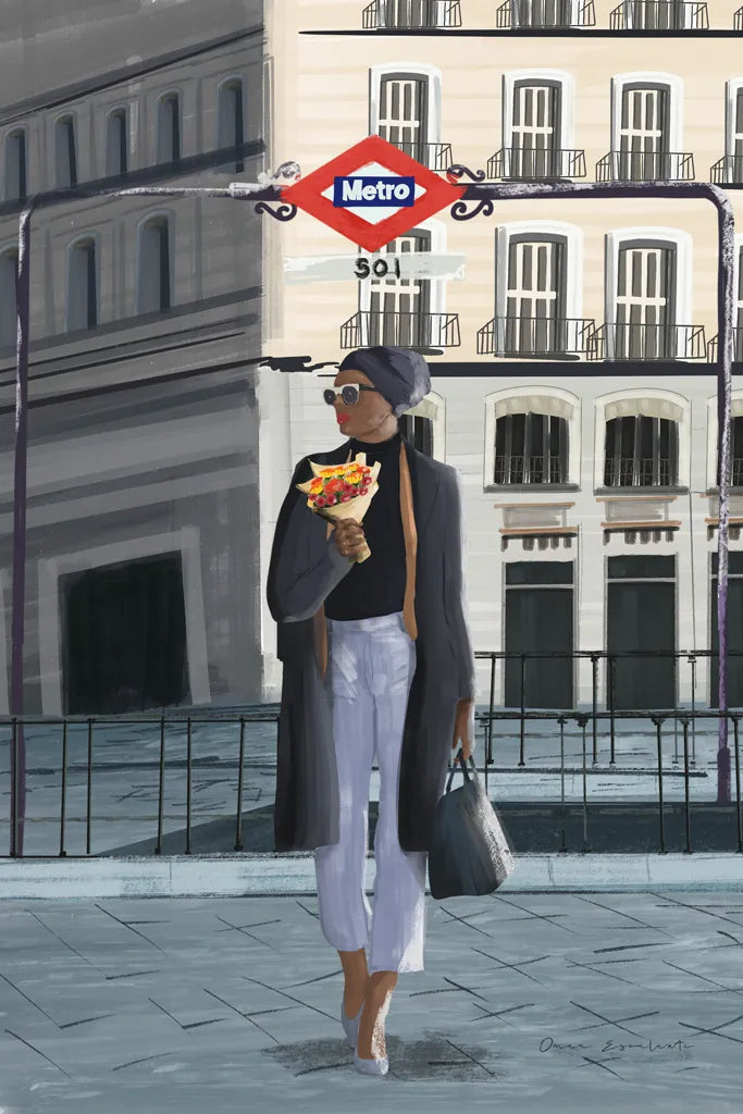 Girl in Madrid by Omar Escalante. SKU 75985h. Archival Giclee Fine art print for wall decor.