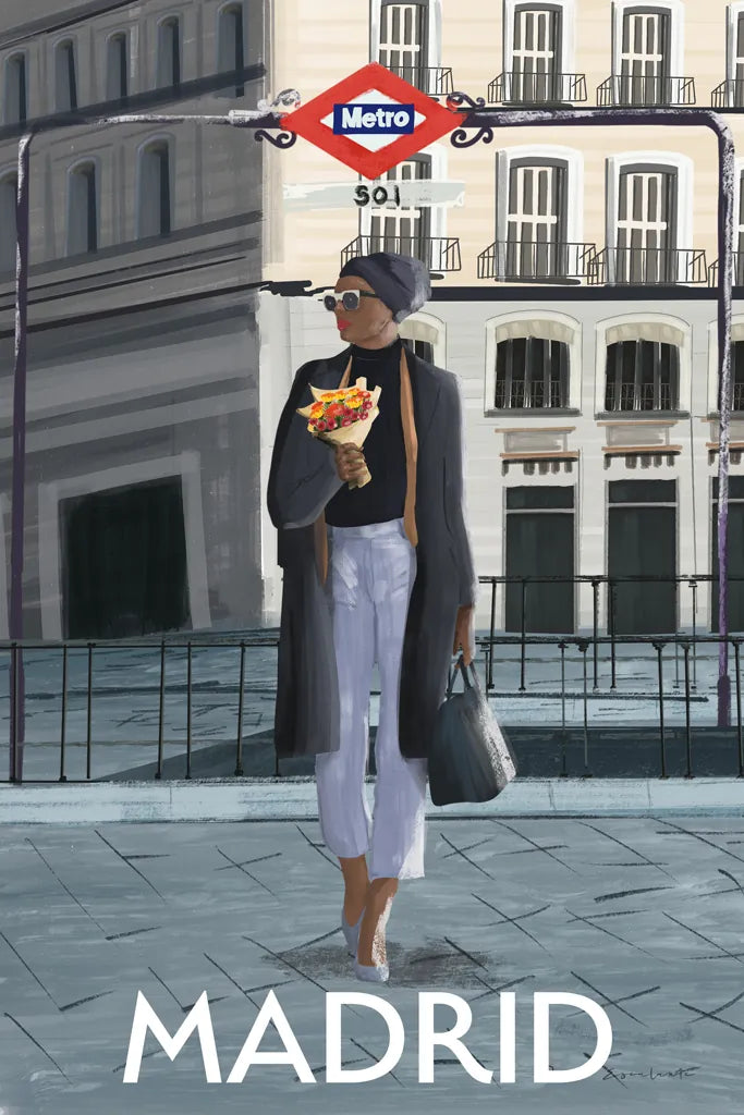 Girl in Madrid by Omar Escalante. SKU 75998h. Archival Giclee Fine art print for wall decor.