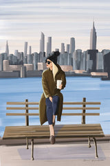 Girl in New York by Omar Escalante. SKU 75984h. Archival Giclee Fine art print for wall decor.
