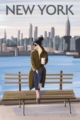 Girl in New York II by Omar Escalante. SKU 75997h. Archival Giclee Fine art print for wall decor.
