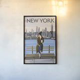 Girl in New York II by Omar Escalante. shown as a paper print in a black flame. Available as a archival giclee rolled canvas, fine art paper, or poster print. SKU 75997h.