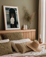 Girl in Paris by Omar Escalante. shown as a paper print in a natural frame. Available as a archival giclee rolled canvas, fine art paper, or poster print. SKU 75983h.