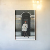 Girl in Paris by Omar Escalante. shown as a paper print in a white frame. Available as a archival giclee rolled canvas, fine art paper, or poster print. SKU 75983h.