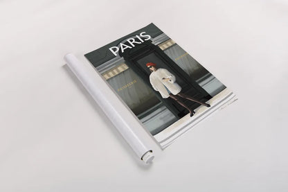 Girl in Paris II by Omar Escalante. shown as a rolled paper print. Available as archival giclee rolled canvas, fine art paper, or poster print. SKU 75996h.