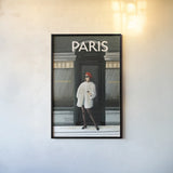 Girl in Paris II by Omar Escalante. shown as a paper print in a black flame. Available as a archival giclee rolled canvas, fine art paper, or poster print. SKU 75996h.