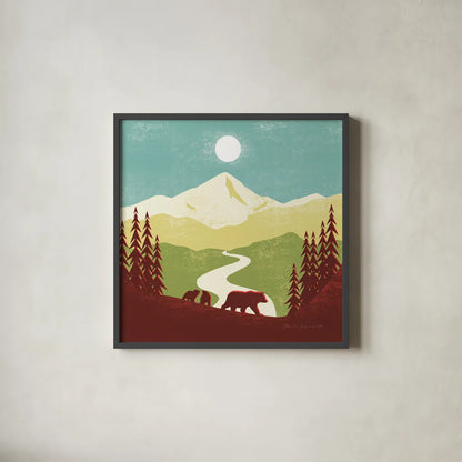 Great Outdoors I by Omar Escalante. Shown in a sleek black glass frame for a contemporary gallery look. Available as an archival giclee rolled canvas, fine art paper, or poster print. SKU 66597a.