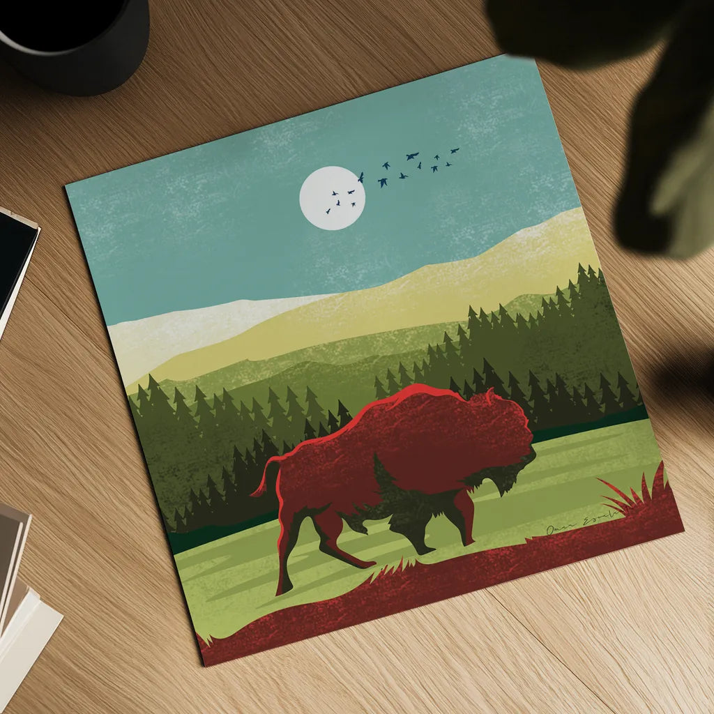 Great Outdoors II by Omar Escalante. Shown as a detailed flat fine art print, highlighting archival giclee quality. Available as an archival giclee rolled canvas, fine art paper, or poster print. SKU 66598a.