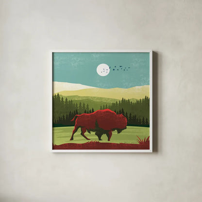 Great Outdoors II by Omar Escalante. Shown in a crisp white glass frame for a clean and minimalist style. Available as an archival giclee rolled canvas, fine art paper, or poster print. SKU 66598a.