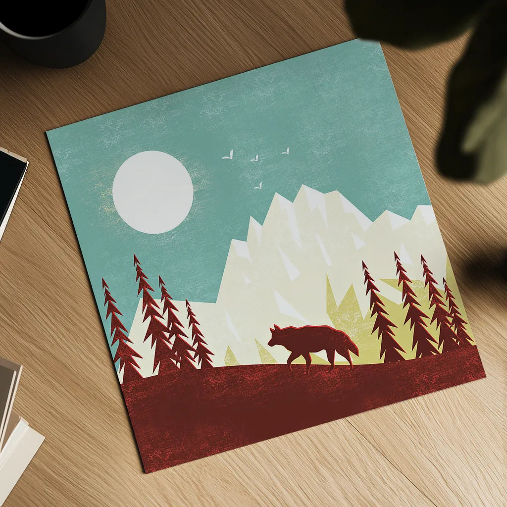 Great Outdoors IV by Omar Escalante. Shown as a detailed flat fine art print, highlighting archival giclee quality. Available as an archival giclee rolled canvas, fine art paper, or poster print. SKU 66600a.