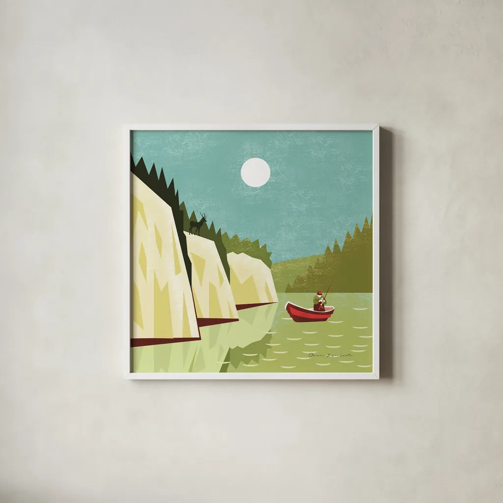 Great Outdoors V by Omar Escalante. Shown in a crisp white glass frame for a clean and minimalist style. Available as an archival giclee rolled canvas, fine art paper, or poster print. SKU 66601a.