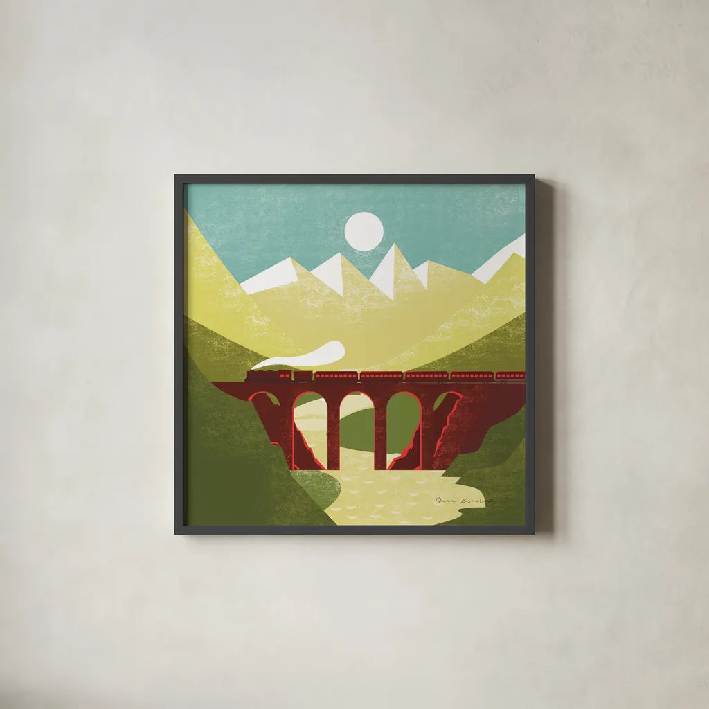 Great Outdoors VI by Omar Escalante. Shown in a sleek black glass frame for a contemporary gallery look. Available as an archival giclee rolled canvas, fine art paper, or poster print. SKU 66602a.