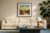 Great Outdoors VI by Omar Escalante. Displayed in a glass frame with matte in a clean modern living room. Available as an archival giclee rolled canvas, fine art paper, or poster print. SKU 66602a.