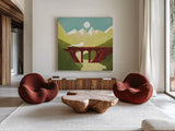 Great Outdoors VI by Omar Escalante. Shown as extra-large giant wall art in a modern living room. Available as an archival giclee rolled canvas, fine art paper, or poster print. SKU 66602a.