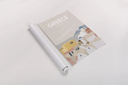 Greece by Omar Escalante. shown as a rolled paper print. Available as archival giclee rolled canvas, fine art paper, or poster print. SKU 74455h.