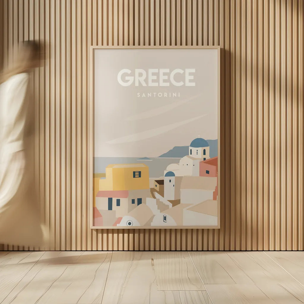 Greece by Omar Escalante. shown as over sized large wall art. Available as an archival giclee rolled canvas, fine art paper, or poster print. SKU 74455h.