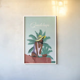 Guadalupe by Omar Escalante. shown as a paper print in a white frame. Available as a archival giclee rolled canvas, fine art paper, or poster print. SKU 62034h.