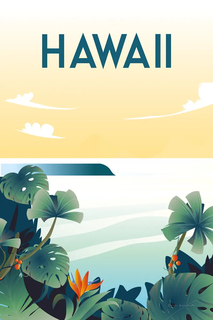 Hawaii by Omar Escalante. SKU 62765h. Archival Giclee Fine art print for wall decor.