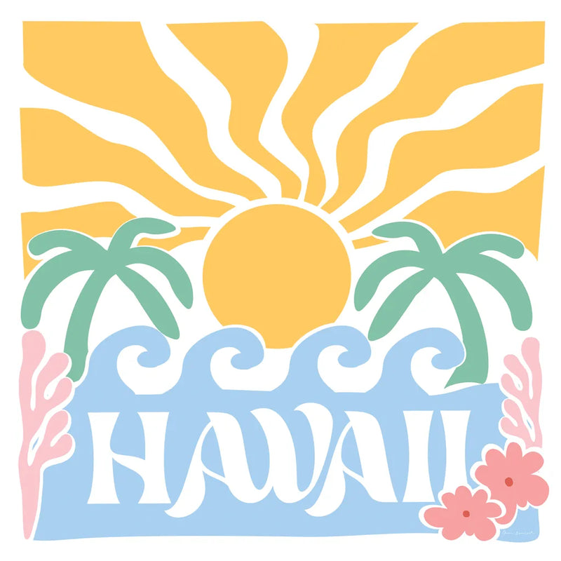 Hawaiian Fun and Sun by Omar Escalante. SKU 98853a. Archival Giclee Fine art print for wall decor.
