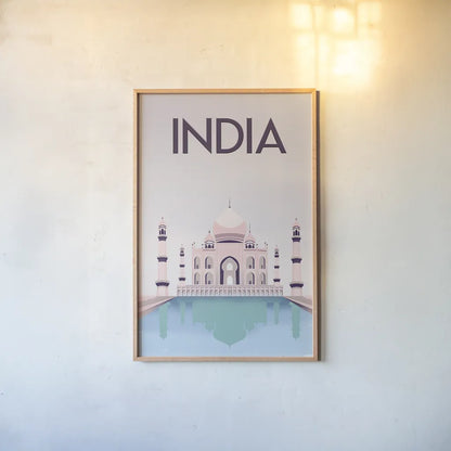 India by Omar Escalante. shown as a paper print in a natural frame. Available as a archival giclee rolled canvas, fine art paper, or poster print. SKU 62036h.