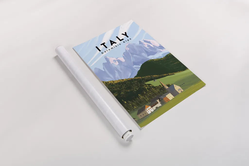 Italian Alps by Omar Escalante. shown as a rolled paper print. Available as archival giclee rolled canvas, fine art paper, or poster print. SKU 75833h.