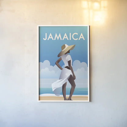 Jamaica by Omar Escalante. shown as a paper print in a white frame. Available as a archival giclee rolled canvas, fine art paper, or poster print. SKU 62766h.