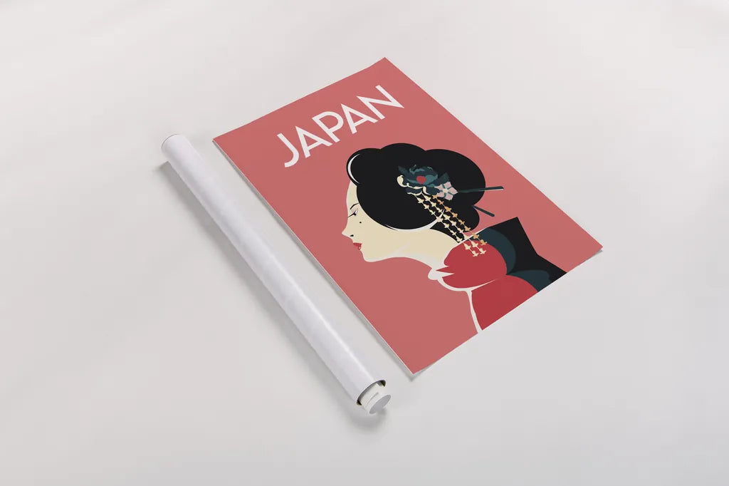 Japan by Omar Escalante. shown as a rolled paper print. Available as archival giclee rolled canvas, fine art paper, or poster print. SKU 62767h.