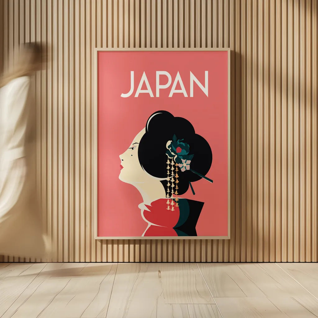 Japan by Omar Escalante. shown as over sized large wall art. Available as an archival giclee rolled canvas, fine art paper, or poster print. SKU 62767h.