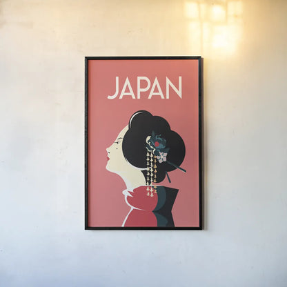 Japan by Omar Escalante. shown as a paper print in a black flame. Available as a archival giclee rolled canvas, fine art paper, or poster print. SKU 62767h.