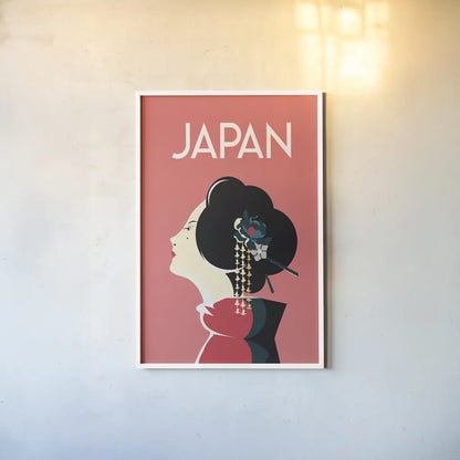 Japan by Omar Escalante. shown as a paper print in a white frame. Available as a archival giclee rolled canvas, fine art paper, or poster print. SKU 62767h.