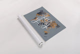 Keep Going World Map by Omar Escalante. shown as a rolled paper print. Available as archival giclee rolled canvas, fine art paper, or poster print. SKU 70407i.