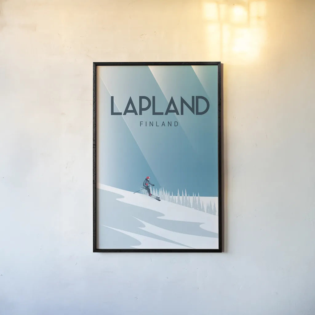 Lapland by Omar Escalante. shown as a paper print in a black flame. Available as a archival giclee rolled canvas, fine art paper, or poster print. SKU 62768h.