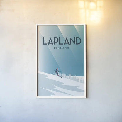 Lapland by Omar Escalante. shown as a paper print in a white frame. Available as a archival giclee rolled canvas, fine art paper, or poster print. SKU 62768h.