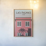 Las Palmas by Omar Escalante. shown as a paper print in a natural frame. Available as a archival giclee rolled canvas, fine art paper, or poster print. SKU 62769h.
