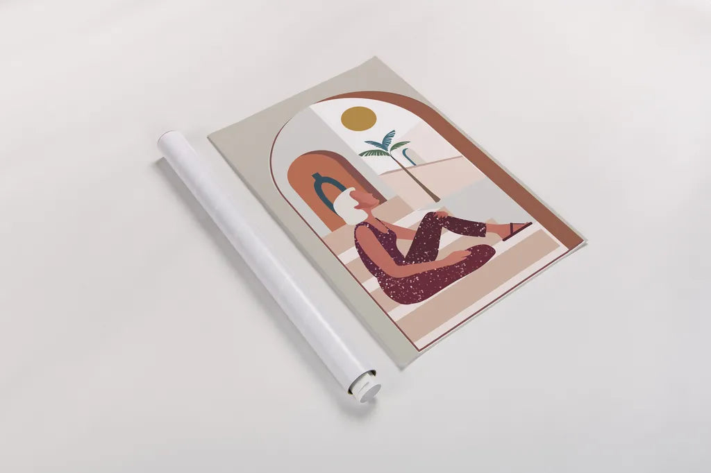 Luxe Traveler I by Omar Escalante. shown as a rolled paper print. Available as archival giclee rolled canvas, fine art paper, or poster print. SKU 82557h.