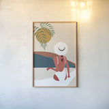 Luxe Traveler II by Omar Escalante. shown as a paper print in a natural frame. Available as a archival giclee rolled canvas, fine art paper, or poster print. SKU 82558h.