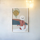 Luxe Traveler II by Omar Escalante. shown as a paper print in a white frame. Available as a archival giclee rolled canvas, fine art paper, or poster print. SKU 82558h.