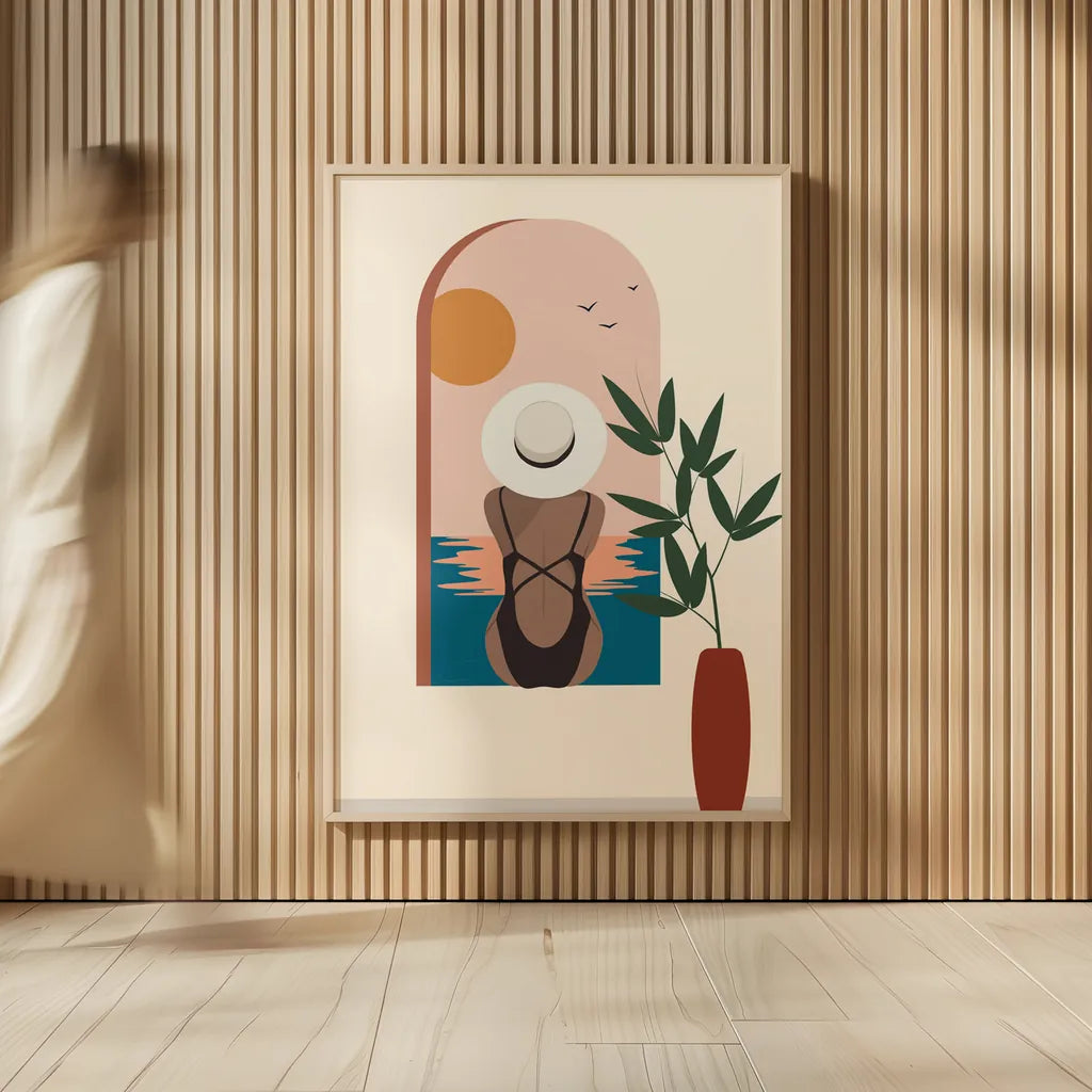 Luxe Traveler III by Omar Escalante. shown as over sized large wall art. Available as an archival giclee rolled canvas, fine art paper, or poster print. SKU 82559h.