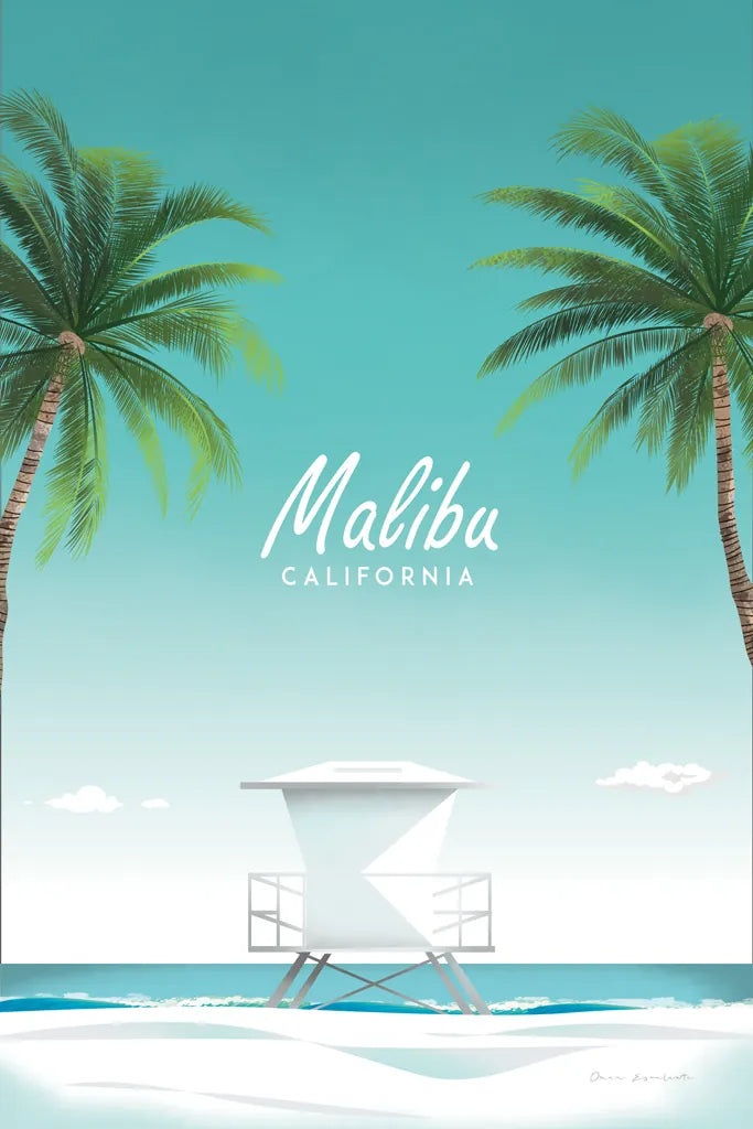 Malibu by Omar Escalante. SKU 62037h. Archival Giclee Fine art print for wall decor.