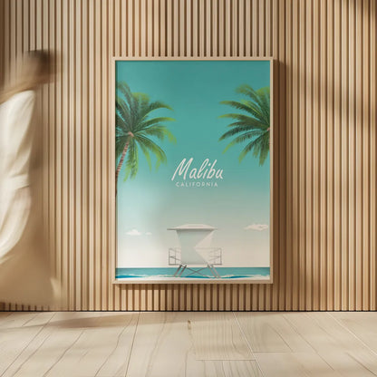 Malibu by Omar Escalante. shown as over sized large wall art. Available as an archival giclee rolled canvas, fine art paper, or poster print. SKU 62037h.