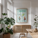 Martini by Omar Escalante. shown as a print in a natural wood frame in a dining room. Available as a archival giclee rolled canvas, fine art paper, or poster print. SKU 82561h.